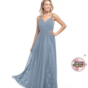 Azazie Dusty Blue Daisy Bridesmaid Dress